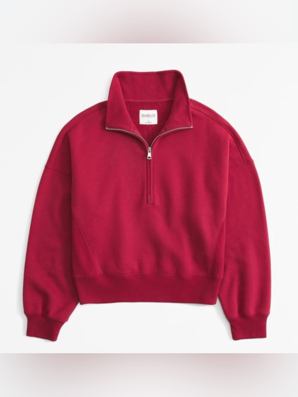 Abercrombie & Fitch Essential Half-Zip Sweatshirt Red Size M